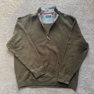 Orvis Olive Green 1/4 Zip Cotton Men's XL Sweater